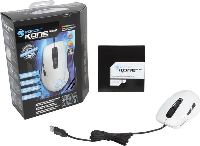 Alt view image 5 of 5 - ROCCAT Kone Pure Color ROC-11-700-W White 7 Buttons USB Wired Laser Gaming Mouse