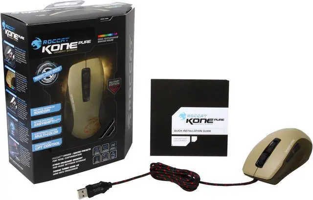 Alt view image 5 of 5 - ROCCAT Kone Pure Military ROC-11-713 Desert Strike 7 Buttons 1 x Wheel USB Wired Optical Core Performance Gaming Mouse - Desert Strike