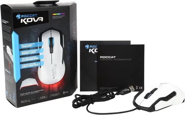 Alt view image 6 of 6 - ROCCAT Kova RGB Performance Gaming Mouse - White