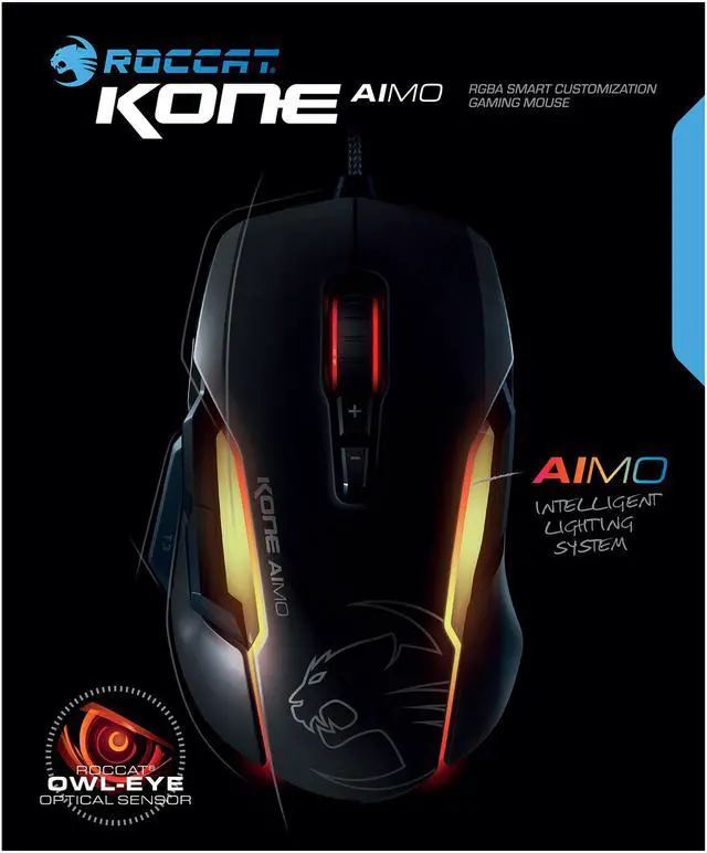 Alt view image 6 of 9 - ROCCAT Kone AIMO ROC-11-815-BK Black Tilt Wheel USB 2.0 Wired Optical Gaming Mouse