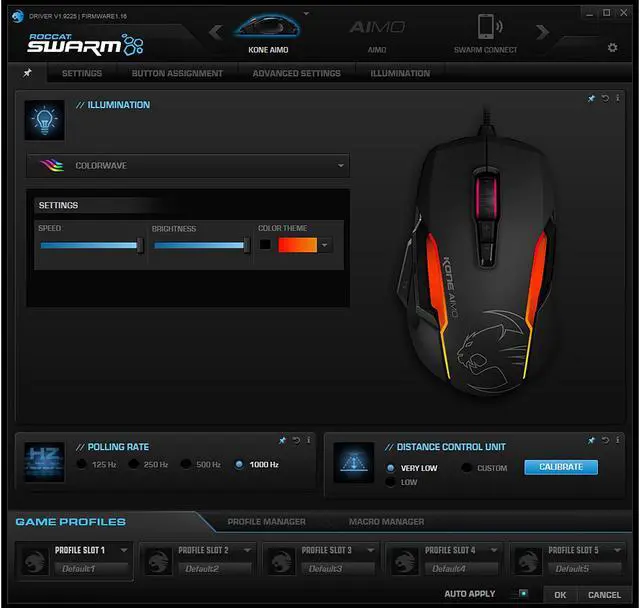Alt view image 8 of 9 - ROCCAT Kone AIMO ROC-11-815-BK Black Tilt Wheel USB 2.0 Wired Optical Gaming Mouse