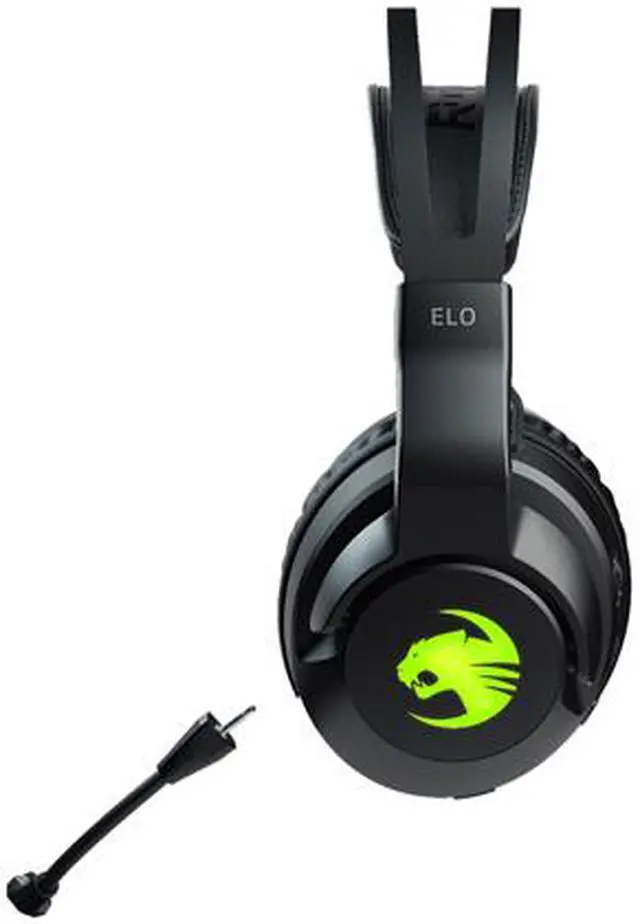 Alt view image 2 of 6 - ROCCAT Elo 7.1 Air PC Wireless Gaming Headset, Surround Sound Headphones with Detachable Noise Cancelling Microphone, 50mm Drivers, 24 Hr Battery Life, RGB Lighting, Black