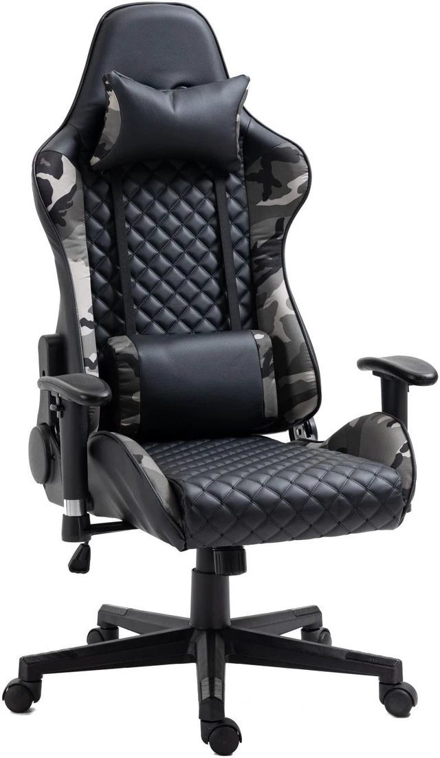 Alt view image 2 of 13 - Brassex Gaming Chair - Black/Camo (3804)