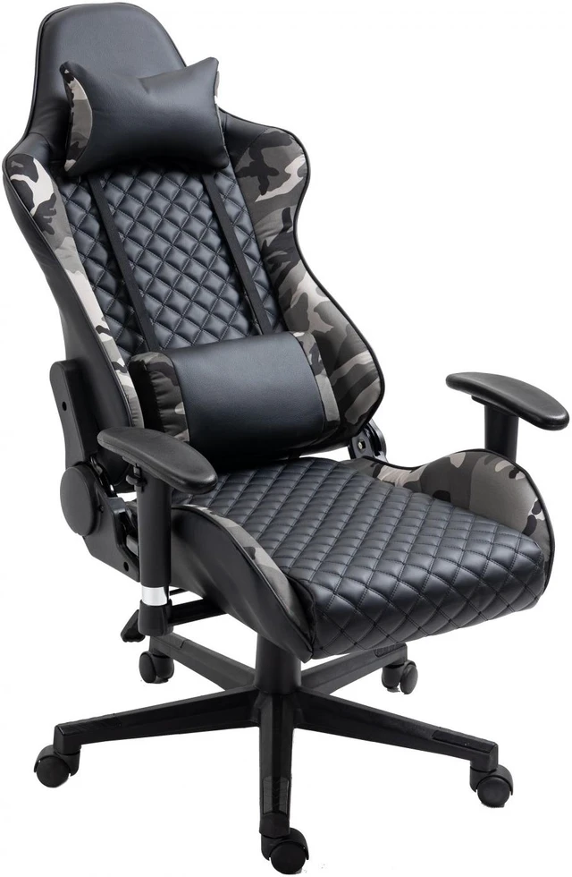 Alt view image 4 of 13 - Brassex Gaming Chair - Black/Camo (3804)