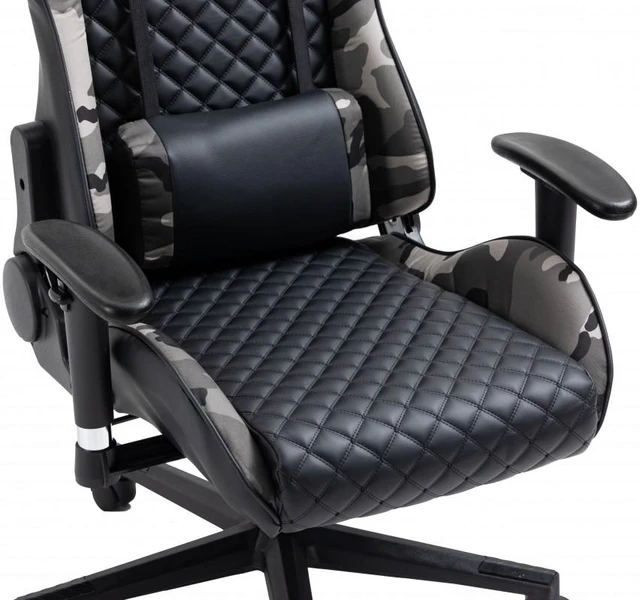 Alt view image 10 of 13 - Brassex Gaming Chair - Black/Camo (3804)