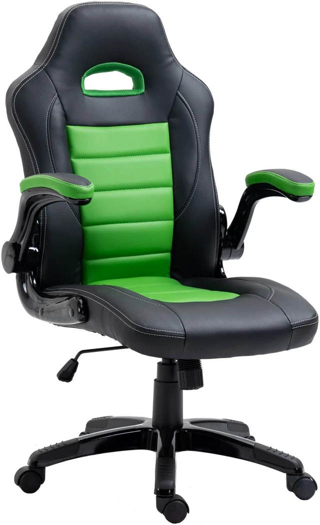 Alt view image 2 of 10 - Brassex Gaming Chair - Black/Green (3807)