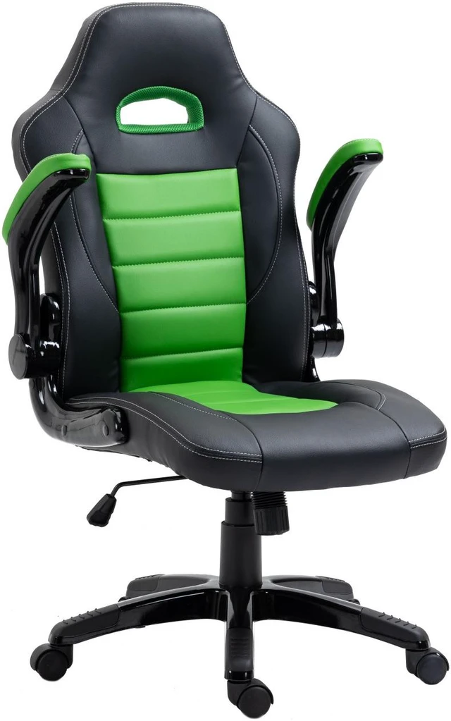 Alt view image 3 of 10 - Brassex Gaming Chair - Black/Green (3807)