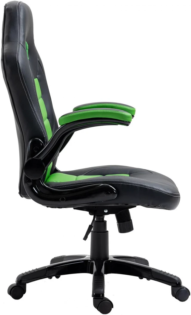 Alt view image 4 of 10 - Brassex Gaming Chair - Black/Green (3807)