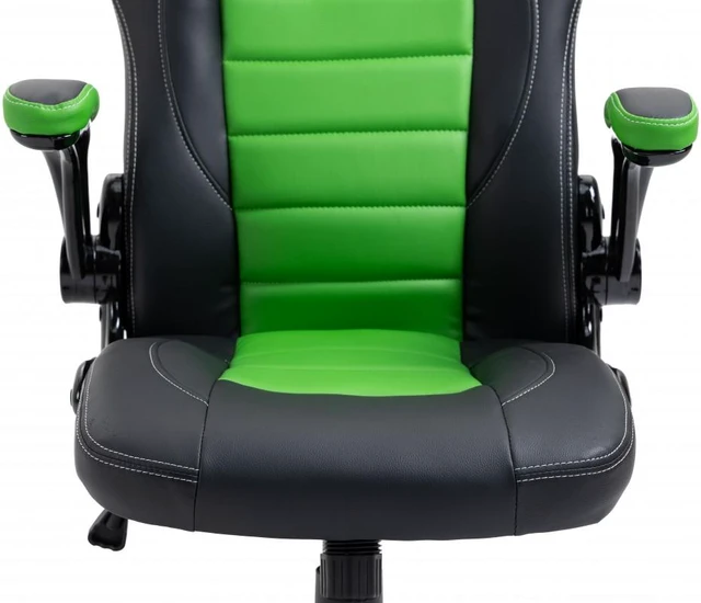 Alt view image 9 of 10 - Brassex Gaming Chair - Black/Green (3807)