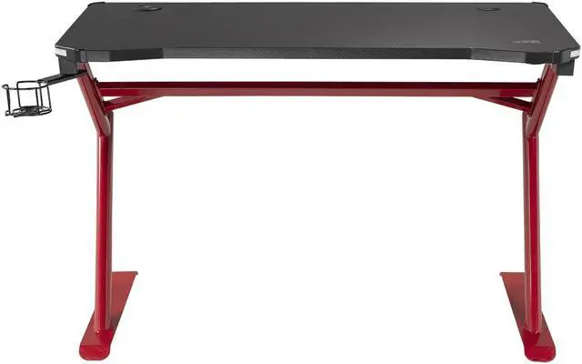 Alt view image 2 of 8 - Brassex Gaming Desk - Black/Red (8028)