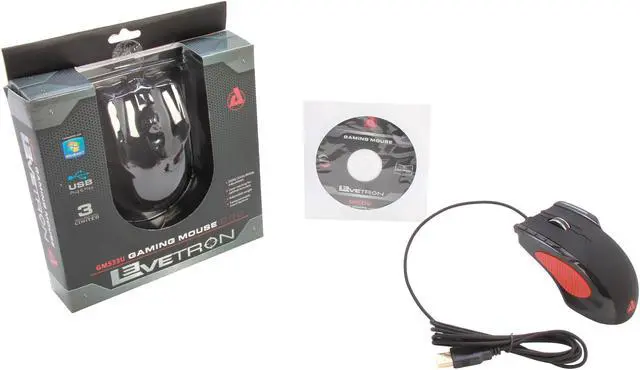 Alt view image 6 of 6 - Azio Levetron 5000cpi GM533U Black USB Wired Laser Gaming Mouse