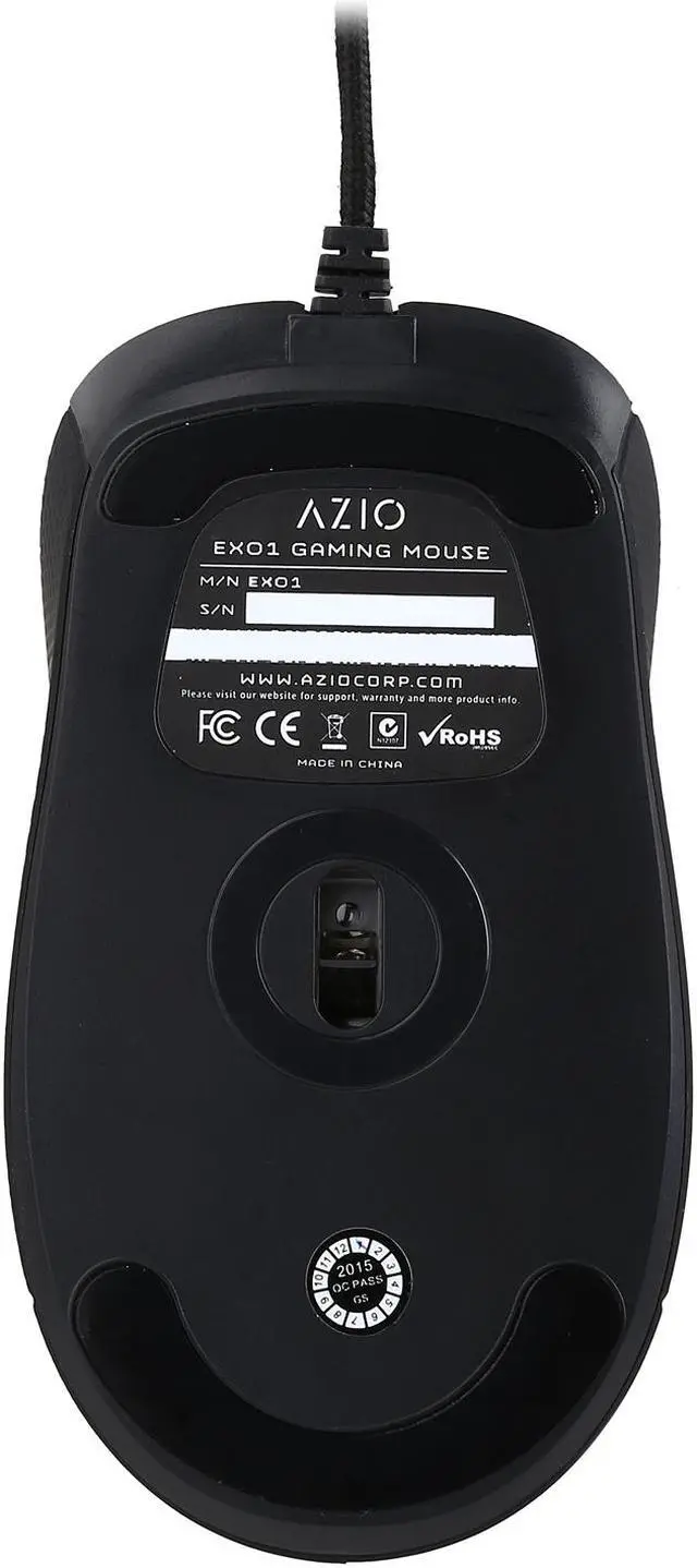 Alt view image 5 of 5 - Azio EXO1 Black 6 Buttons 1 x Wheel USB Wired Optical Gaming Mouse