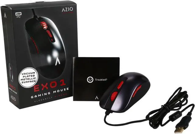 Alt view image 6 of 5 - Azio EXO1 Black 6 Buttons 1 x Wheel USB Wired Optical Gaming Mouse