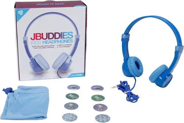 Alt view image 7 of 7 - JLab JBuddies Kids Volume Limiting Headphones - Blue - JK-BLUE-RTL