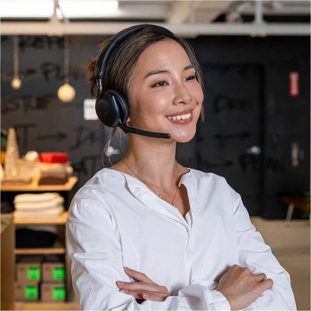 Alt view image 4 of 4 - JLab Go Work 3 Wireless & Wired On-Ear Headset - Stereo - Wired/Wireless - Bluetooth - 32 Ohm20 kHz - On-ear, Over-the-head - Noise Cancelling, MEMS Technology Microphone - Black - HBGOWORK3RBLK42