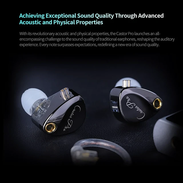 Alt view image 4 of 8 - KZ Castor Pro Tunable in Ear Monitor, Improved Bass in Ear Headphones (Black Without Microphone)