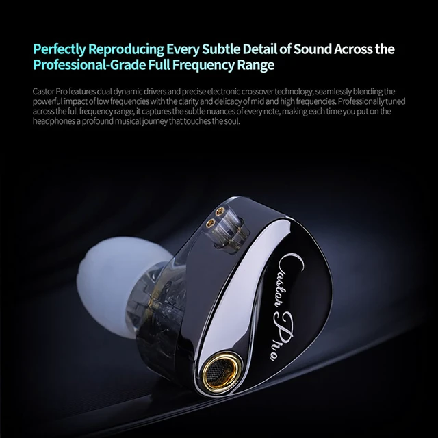 Alt view image 5 of 8 - KZ Castor Pro Tunable in Ear Monitor, Improved Bass in Ear Headphones (Black Without Microphone)