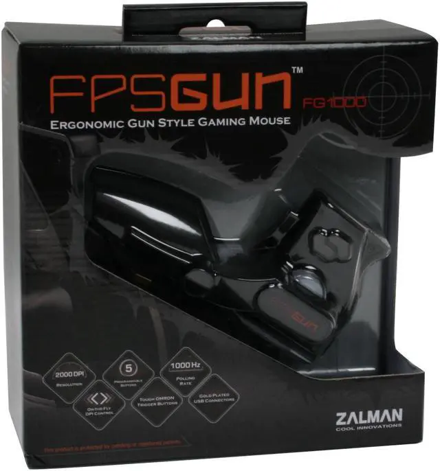 Alt view image 10 of 10 - ZALMAN FG1000 Black 6 Buttons 1 x Wheel USB Wired Gun Mouse
