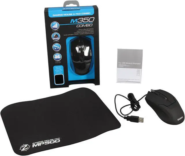 Alt view image 5 of 6 - ZALMAN M350 Combo 4 Buttons 1 x Wheel USB Wired Optical Advanced Gaming Sensor Mouse Combo with Gaming Mousepad