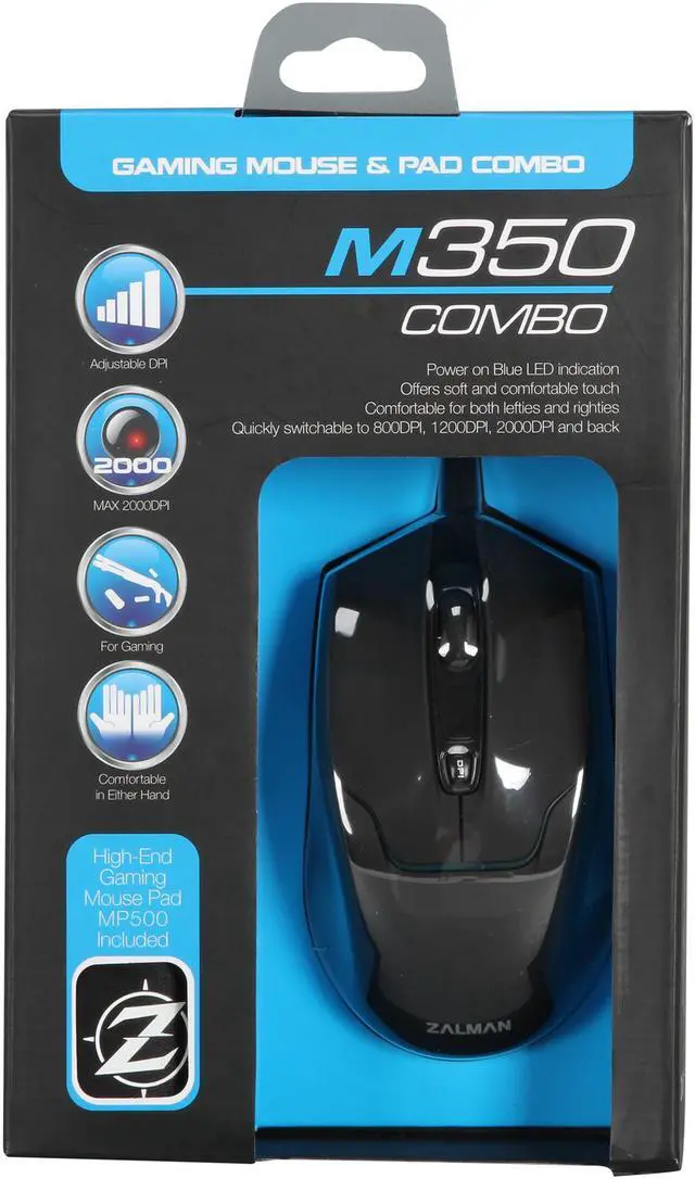 Alt view image 6 of 6 - ZALMAN M350 Combo 4 Buttons 1 x Wheel USB Wired Optical Advanced Gaming Sensor Mouse Combo with Gaming Mousepad