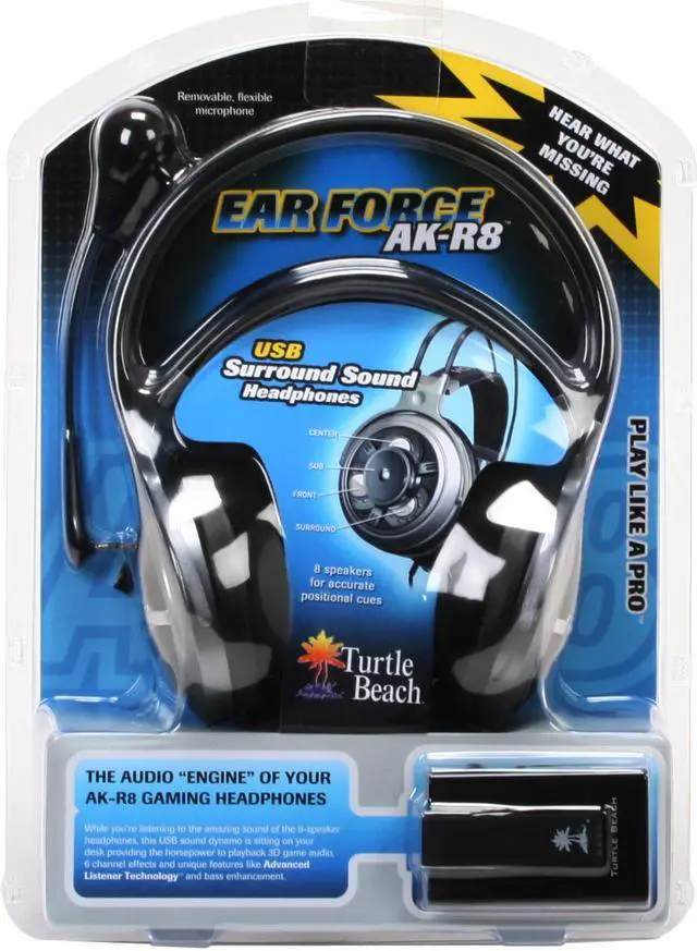 Main image of Turtle Beach Ear Force AK-R8 3.5mm/ USB Connector Circumaural Professional Surround Sound Gaming Headphone System