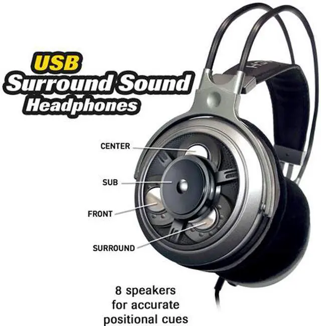 Alt view image 3 of 6 - Turtle Beach Ear Force AK-R8 3.5mm/ USB Connector Circumaural Professional Surround Sound Gaming Headphone System
