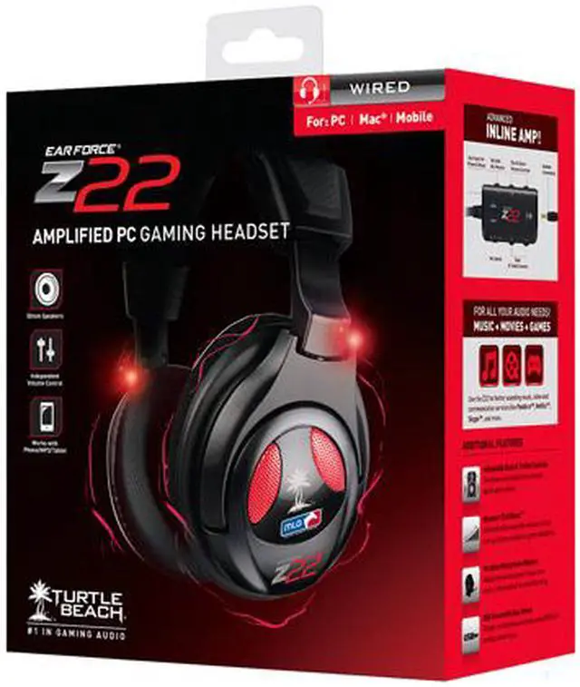 Alt view image 5 of 13 - Turtle Beach Ear Force Z22 3.5mm Connector Circumaural Amplified Wired PC Headset