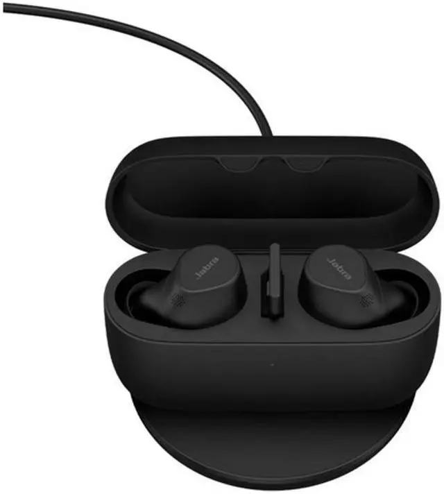 Alt view image 4 of 4 - Jabra Evolve2 USB-A UC Buds w Wireless Charging Pad