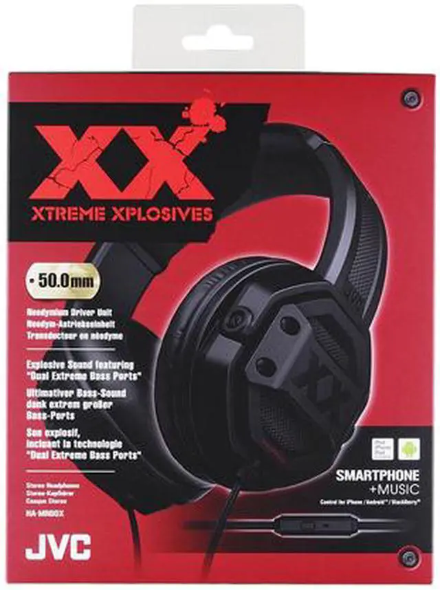 Alt view image 5 of 5 - JVC HA-MR60X XTREME XPLOSIVES Over-Ear Headphone - Black - HAMR60X