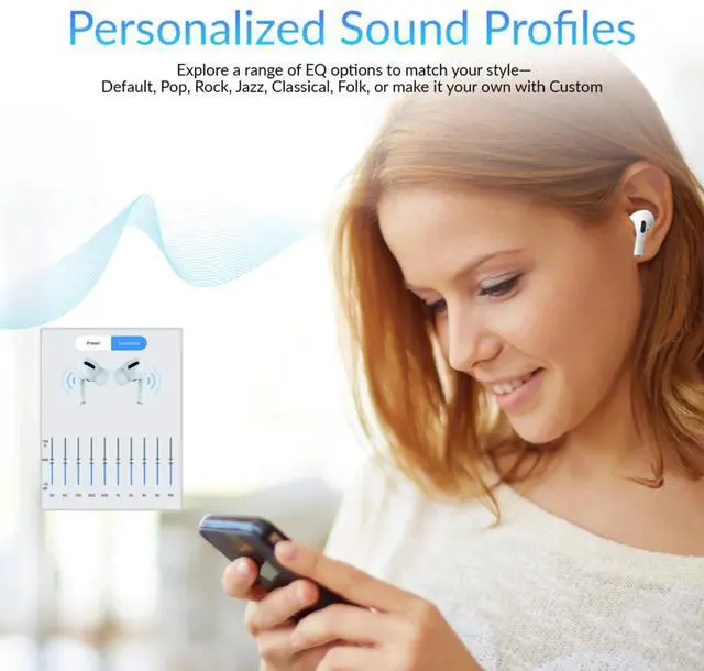 Alt view image 4 of 4 - Supersonic IQ Sound IQ-341 ANC & ENC Bluetooth Earphone with Touchscreen Display Charging Case, True Wireless Earbuds, Stereo Sound, Dual Mic, Voice Assistant, In-Ear Detection, USB-C Charging (White)