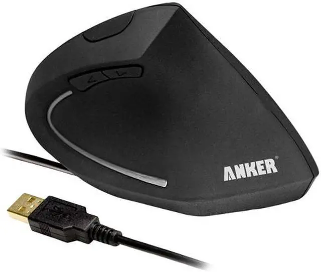 Alt view image 5 of 5 - Anker 98ANWVM-BA 6 Buttons 1 x Wheel USB Wired Optical Vertical Ergonomic Mouse