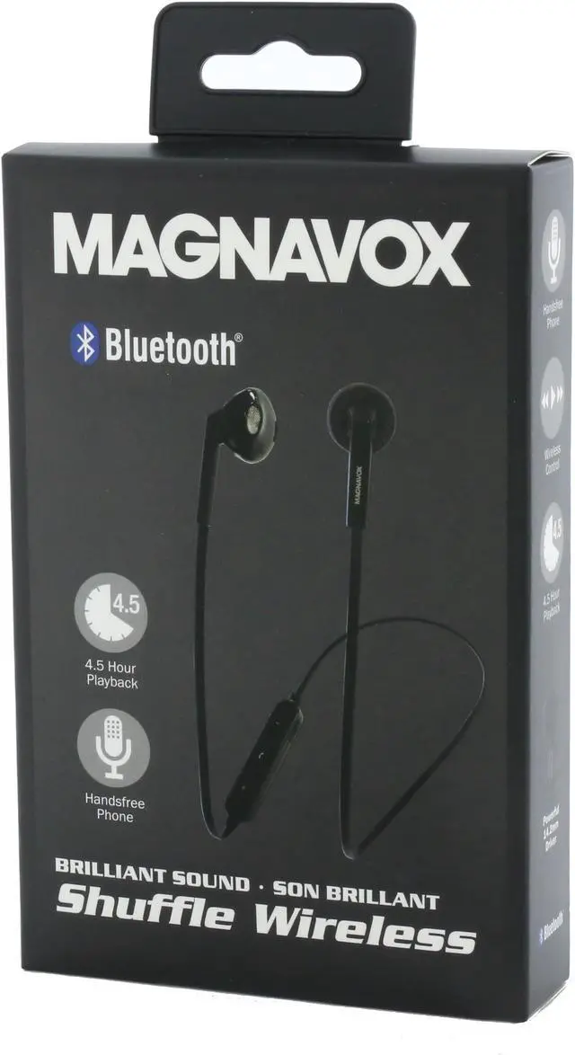 Alt view image 2 of 2 - Magnavox MBH539 Stereo Earphones with Bluetooth Wireless Technology (Black)