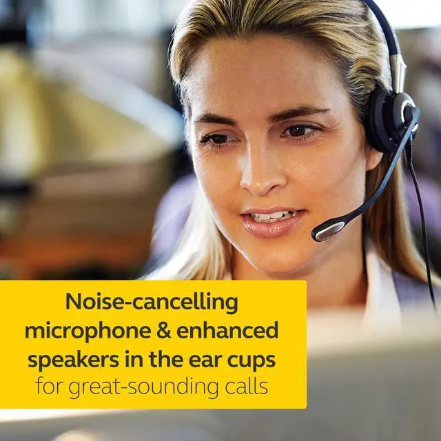 Alt view image 8 of 9 - Jabra 2400 II USB DUO CC Wired Call Center Headset for Softphone with Noise Cancelling Microphone, Optimized for Unified Communication