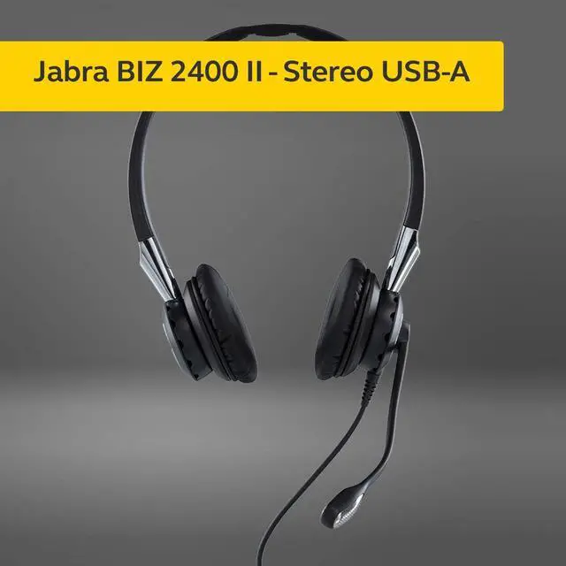 Alt view image 2 of 9 - Jabra 2400 II USB DUO CC Wired Call Center Headset for Softphone with Noise Cancelling Microphone, Optimized for Unified Communication