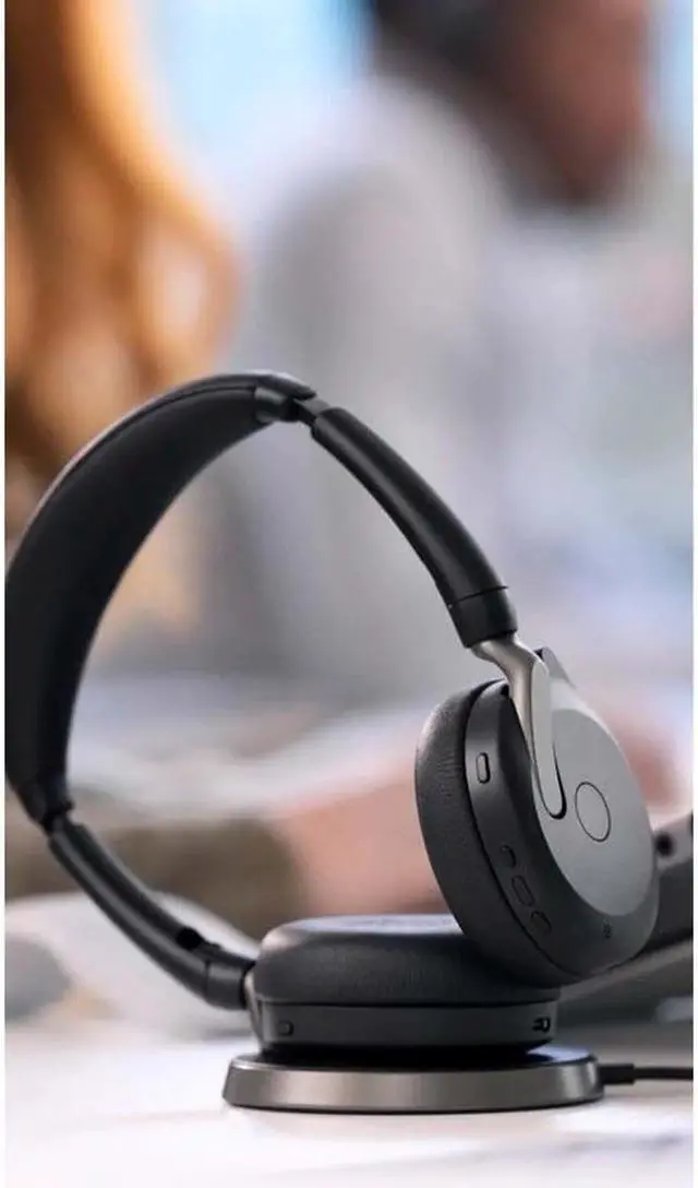 Alt view image 11 of 15 - Jabra Evolve2 65 Flex UC Headset - Stereo - Wireless - Bluetooth - 98.4 ft - 20 Hz - 20 kHz - On-ear - Binaural - Supra-aural - MEMS Technology, Noise Cancelling Microphone - 26699-989-999-01
