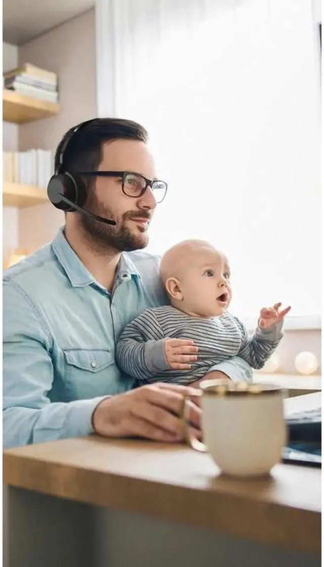 Alt view image 8 of 15 - Jabra Evolve2 55 MS Teams Headset - Stereo - Wireless - Bluetooth - USB-C - 98.4 ft - 20 Hz - 20 kHz - On-ear - Binaural - Supra-aural - MEMS Technology, Noise Cancelling Microphone - 25599-999-889-01