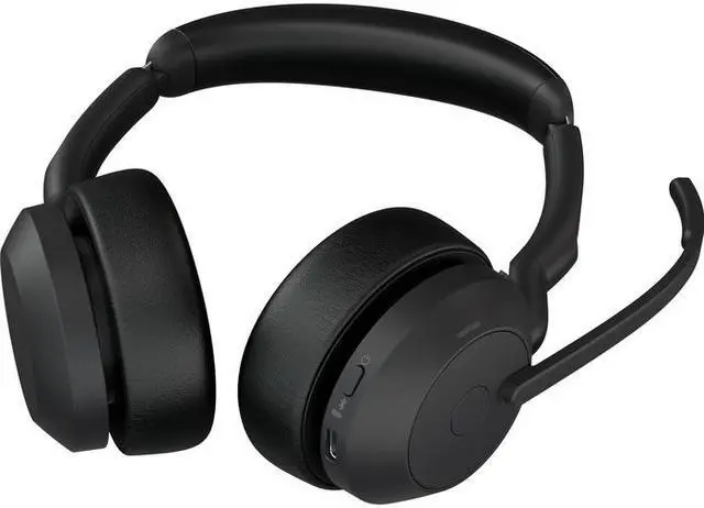 Alt view image 2 of 16 - Jabra Evolve2 55 MS Teams Headset - Stereo - Wireless - Bluetooth - USB-A - 98.4 ft - 20 Hz - 20 kHz - On-ear - Binaural - Supra-aural - MEMS Technology, Noise Cancelling Microphone - 25599-999-989-01