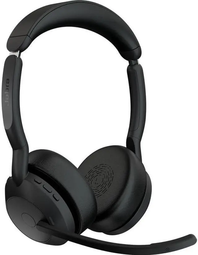 Alt view image 4 of 16 - Jabra Evolve2 55 MS Teams Headset - Stereo - Wireless - Bluetooth - USB-A - 98.4 ft - 20 Hz - 20 kHz - On-ear - Binaural - Supra-aural - MEMS Technology, Noise Cancelling Microphone - 25599-999-989-01