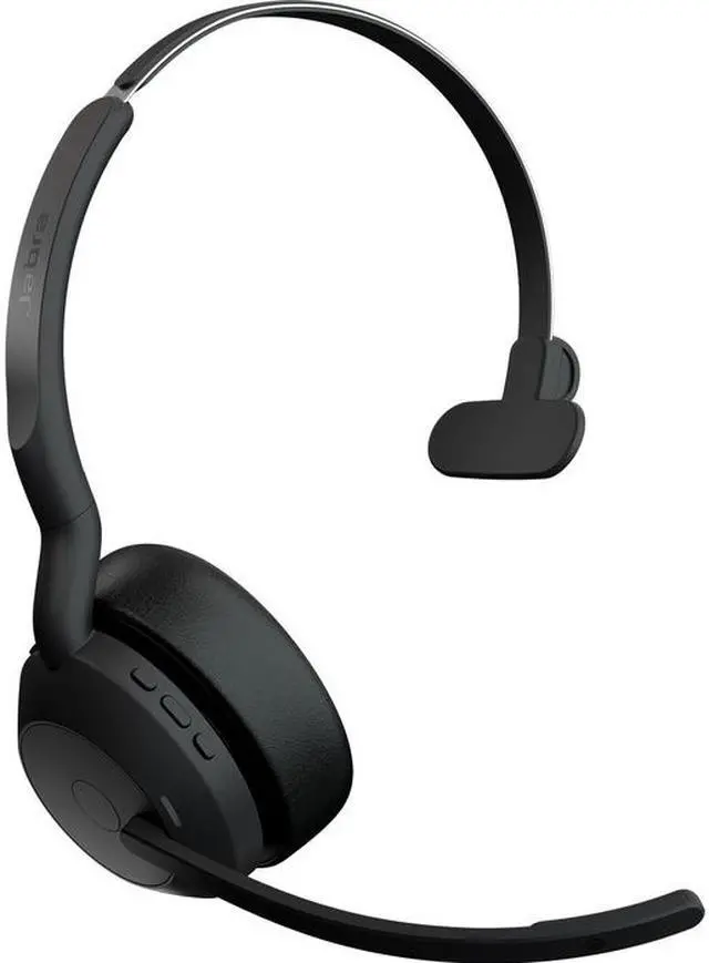 Alt view image 3 of 5 - Jabra Evolve2 55 UC Headset - Mono - Wireless - Bluetooth - USB-A - 98.4 ft - 20 Hz - 20 kHz - On-ear - Monaural - Supra-aural - MEMS Technology, Noise Cancelling Microphone - 25599-889-989-01