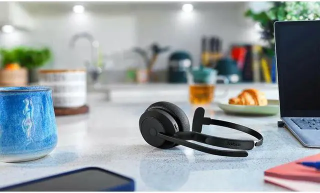 Alt view image 5 of 5 - Jabra Evolve2 55 UC Headset - Mono - Wireless - Bluetooth - USB-A - 98.4 ft - 20 Hz - 20 kHz - On-ear - Monaural - Supra-aural - MEMS Technology, Noise Cancelling Microphone - 25599-889-989-01