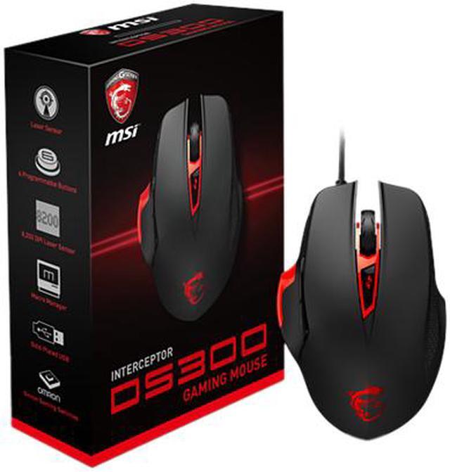Alt view image 15 of 15 - MSI INTERCEPTOR DS300 S12-0401290-D22 Black 6 Buttons 1 x Wheel USB 2.0 Wired Laser Gaming Mouse