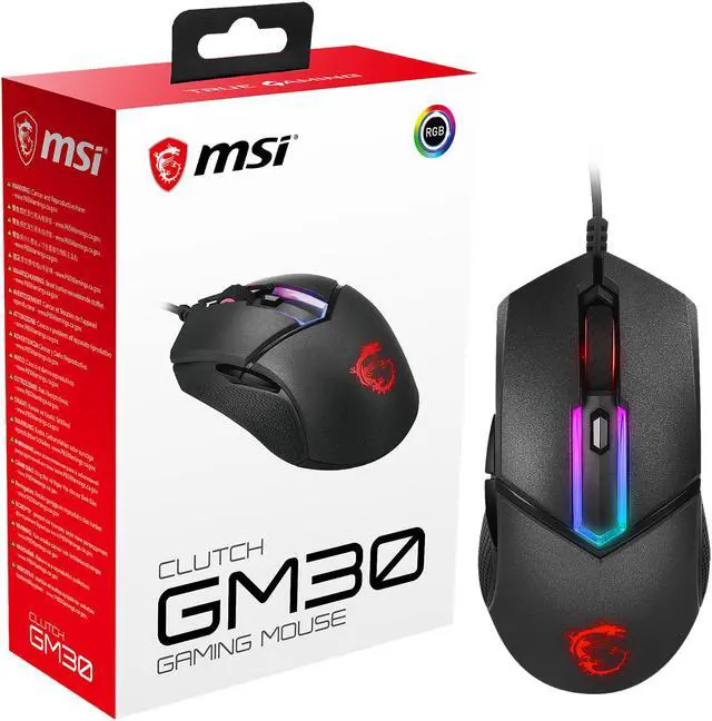 Alt view image 10 of 11 - MSI Clutch GM30 Gaming Mouse, 6200 DPI, 20M Omron Switches, Optical Sensor, Ergonomic Design, Illuminated Scroll Wheel, RGB Mystic Light Compatible, PC/Mac