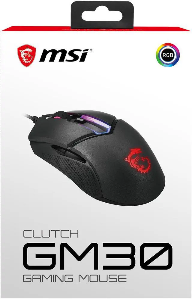 Alt view image 11 of 11 - MSI Clutch GM30 Gaming Mouse, 6200 DPI, 20M Omron Switches, Optical Sensor, Ergonomic Design, Illuminated Scroll Wheel, RGB Mystic Light Compatible, PC/Mac