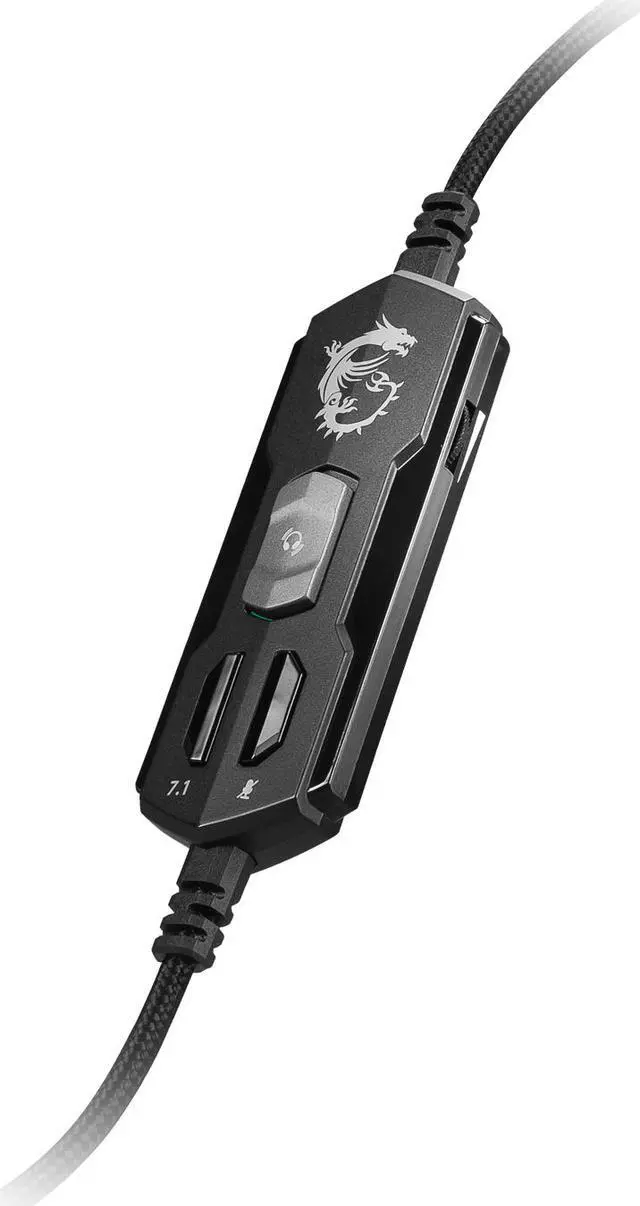 Alt view image 7 of 9 - MSI IMMERSE GH50 Gaming Headset - 7.1 Virtual Surround Sound Headphones, Vibration Feedback, 40mm Neodymium Drivers, Laptop, RGB Lighting, Detachable Mic, Inline Controls, USB 2.0 Connector - Wired