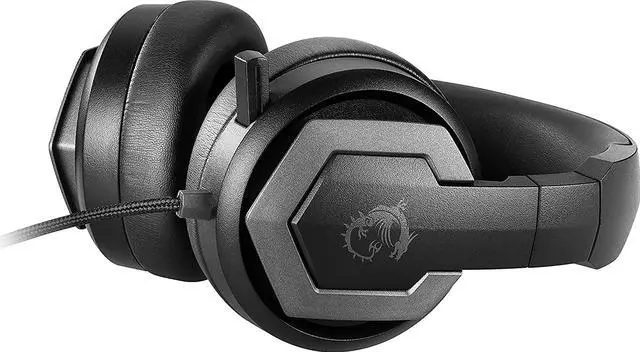 Alt view image 6 of 9 - MSI Immerse GH61 Gaming Headset, Hi-Res Virtual 7.1 Surround Sound, Built-in ESS DAC & AMP, 3D Audio, Swappable Ear Cushions, 3.5mm Jack/USB, Carrying Case Included, PC/Mac/PS4/Xbox