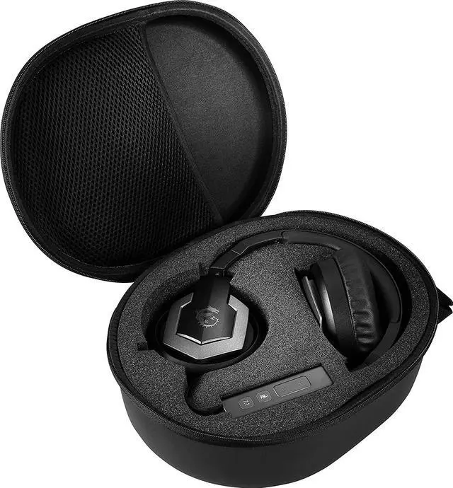Alt view image 5 of 9 - MSI Immerse GH61 Gaming Headset, Hi-Res Virtual 7.1 Surround Sound, Built-in ESS DAC & AMP, 3D Audio, Swappable Ear Cushions, 3.5mm Jack/USB, Carrying Case Included, PC/Mac/PS4/Xbox