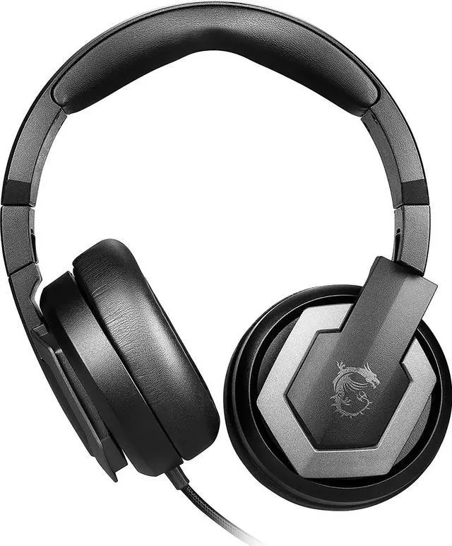 Alt view image 4 of 9 - MSI Immerse GH61 Gaming Headset, Hi-Res Virtual 7.1 Surround Sound, Built-in ESS DAC & AMP, 3D Audio, Swappable Ear Cushions, 3.5mm Jack/USB, Carrying Case Included, PC/Mac/PS4/Xbox