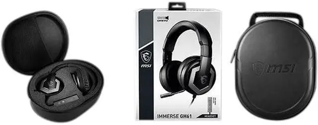Alt view image 8 of 9 - MSI Immerse GH61 Gaming Headset, Hi-Res Virtual 7.1 Surround Sound, Built-in ESS DAC & AMP, 3D Audio, Swappable Ear Cushions, 3.5mm Jack/USB, Carrying Case Included, PC/Mac/PS4/Xbox