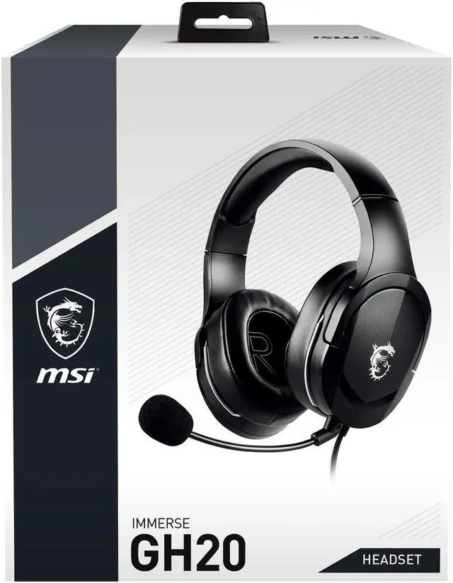 Alt view image 6 of 11 - MSI Immerse GH20 Wired Gaming Headset, Adjustable Lightweight Design, Volume Inline Controls, Glasses-Friendly Ear Cups, 3.5mm Audio Jack, PC/Mac/PS4/Xbox