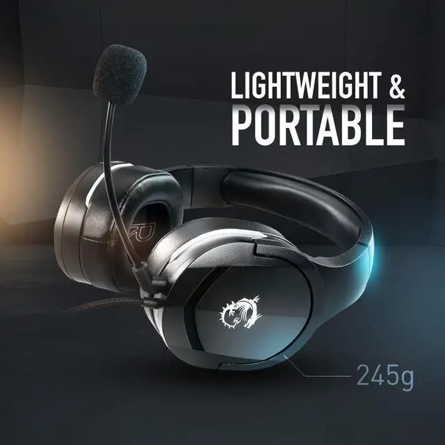 Alt view image 11 of 11 - MSI Immerse GH20 Wired Gaming Headset, Adjustable Lightweight Design, Volume Inline Controls, Glasses-Friendly Ear Cups, 3.5mm Audio Jack, PC/Mac/PS4/Xbox